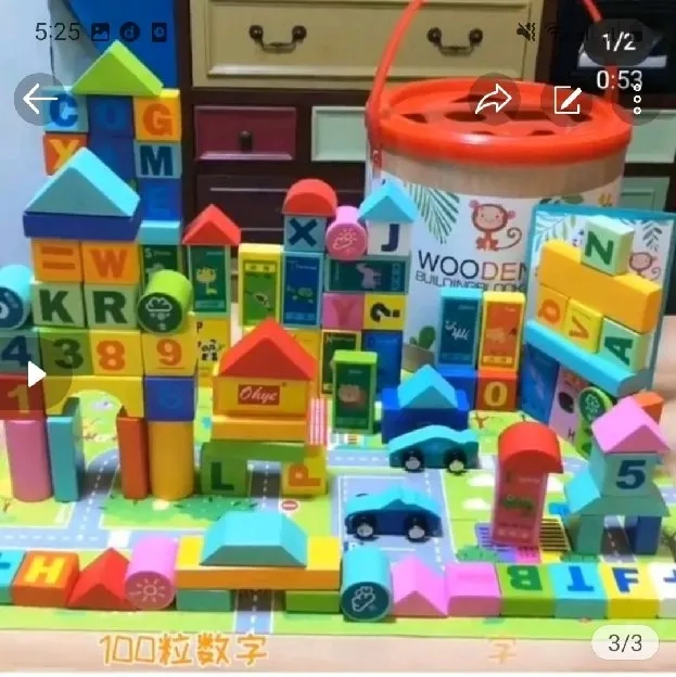 Mainan Wooden building blok 100PccSALE  LAST 10 BOX SISA