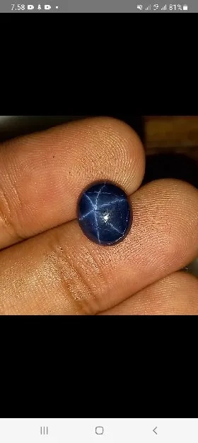 natural royal blue sapphire star 4.10ct