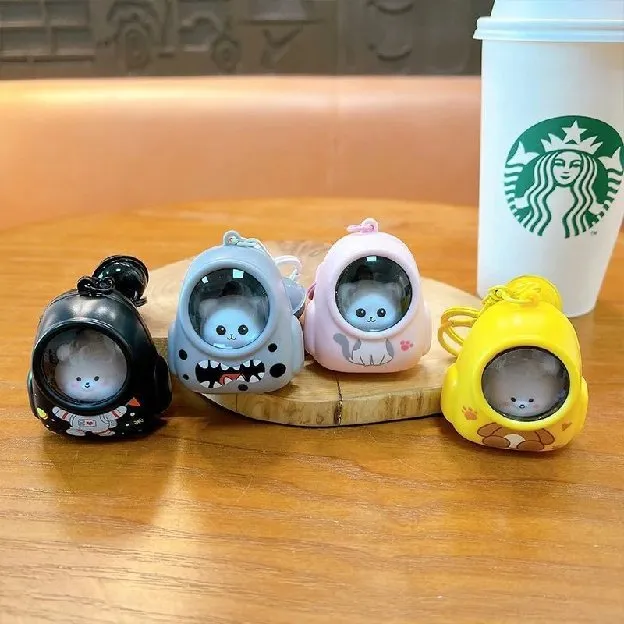 Gantungan Kunci Backpack/Cat Keychain/Cat Karakter Keychain With Night Lamp/Multifungsi Astronot Cut