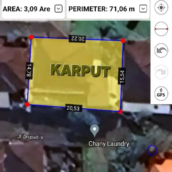 Dijual 3,09 are, Jl. Drupadi Sumerta KLOD Renon Denpasar