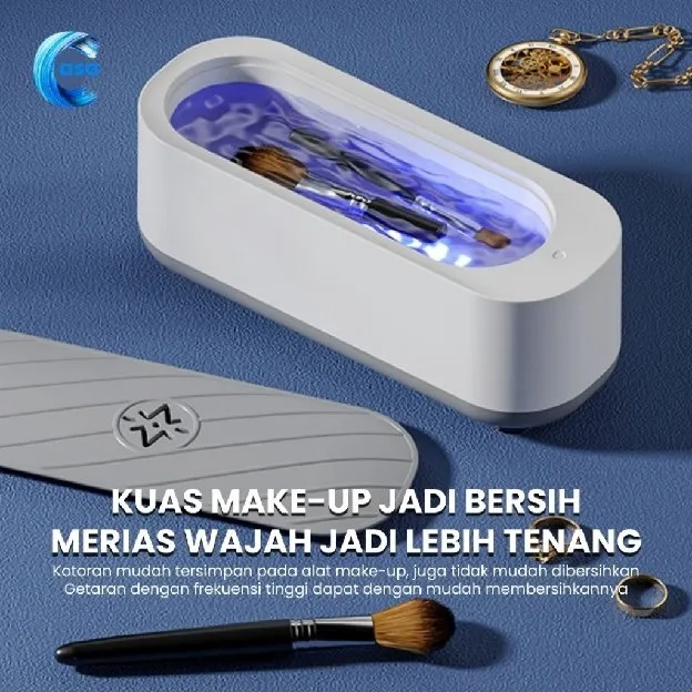 Ultrasonic Cleaner Dengan Ultra Violet Alat Pembersih Kacamata Perhiasan Cincin Portable portabel