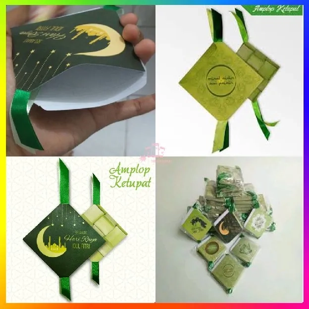 Terlaris Amplop Lebaran Ketupat Angpao Amplop Idul Fitri Unik Bentuk Ketupat 1 Pack isi 10 pcs Angpa