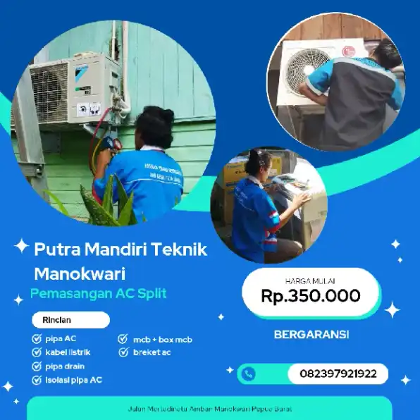 Pasang AC Komplek Fanindi Manokwari 082397921922