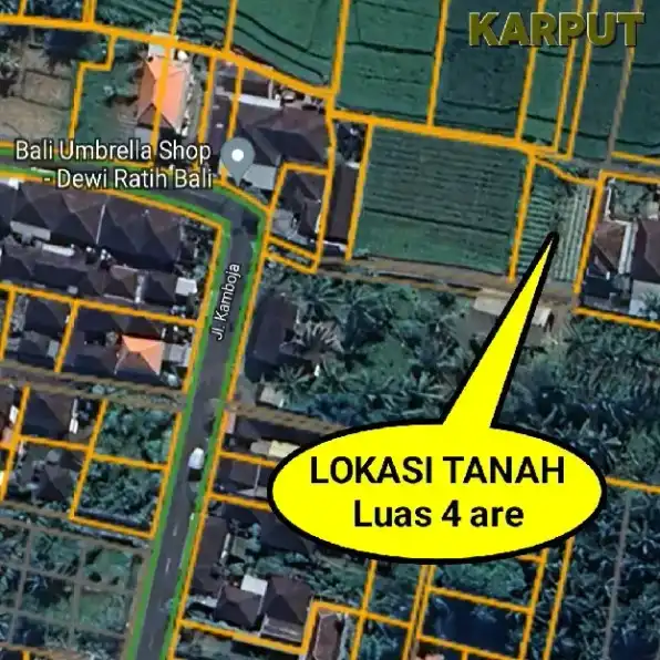 Dijual 4 are, Jl. Kamboja Gulingan Kapal Mengwi Badung