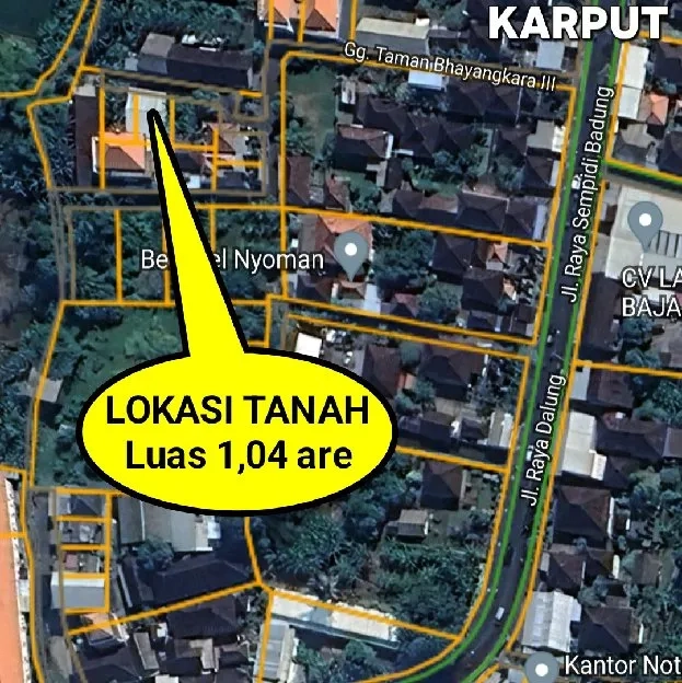 Tanah 1,04 are, Jl. Raya Dalung Raya Sempidi Mengwi Badung