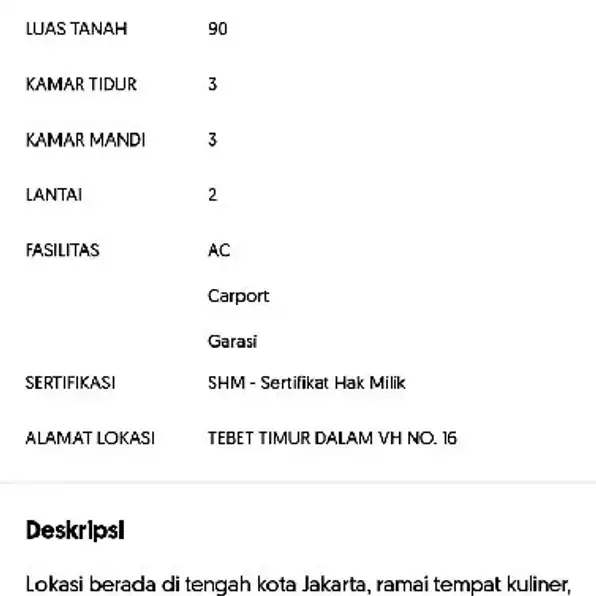 Rumah Strategis Disewakan