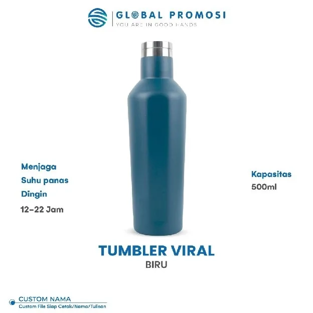 Tumbler Custom Viral Stainless Laser Grafir Souvenir/Promosi Murah Cetak Nama/Logo/Karakter