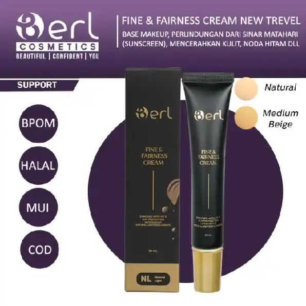 BERL COSMETICS FINE & FAIRNESS CREAM NEW SIZE TREVEL 20ML