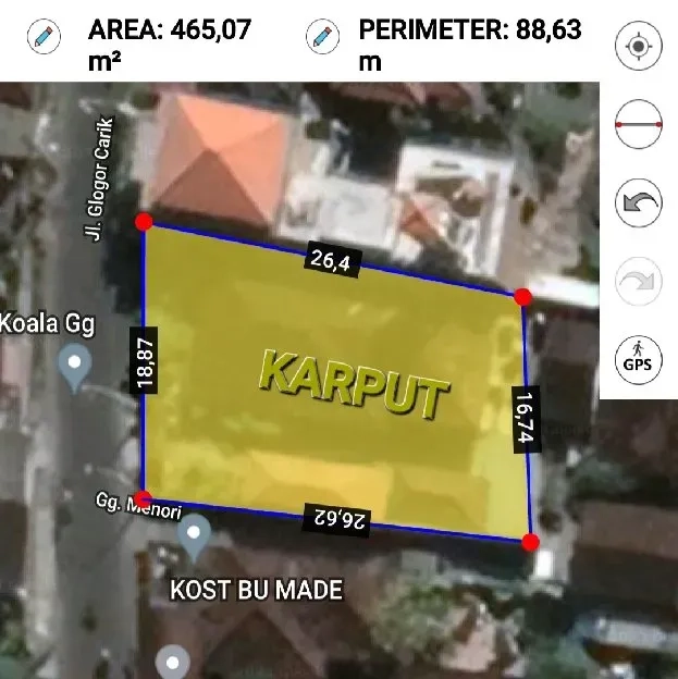 Dijual 4,65 are FREE RUMAH LAMA, Jl. Raya Gelogor Carik Pemogan Denpasar