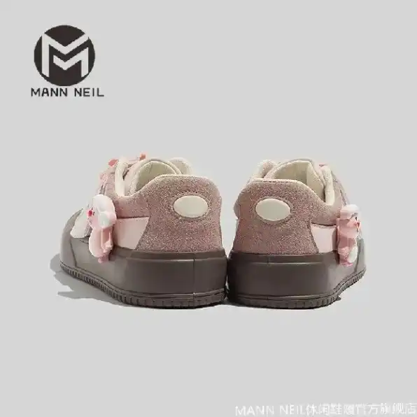 sepatu papan bawah tebal siswa perempuan seratus desain sepatu putih kecil kasual