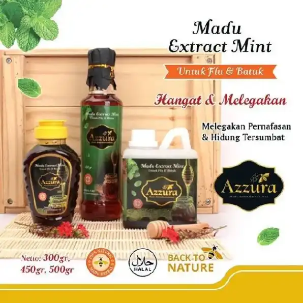 Azzura Madu Extract Mint Untuk Flu Dan Batuk 