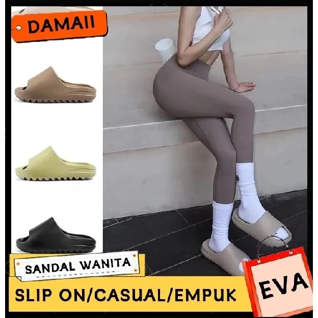 Sandal Wanita slop karet kekinian sendal karet anti slip Sandal jelly wanita terbaru sendal ootd wan