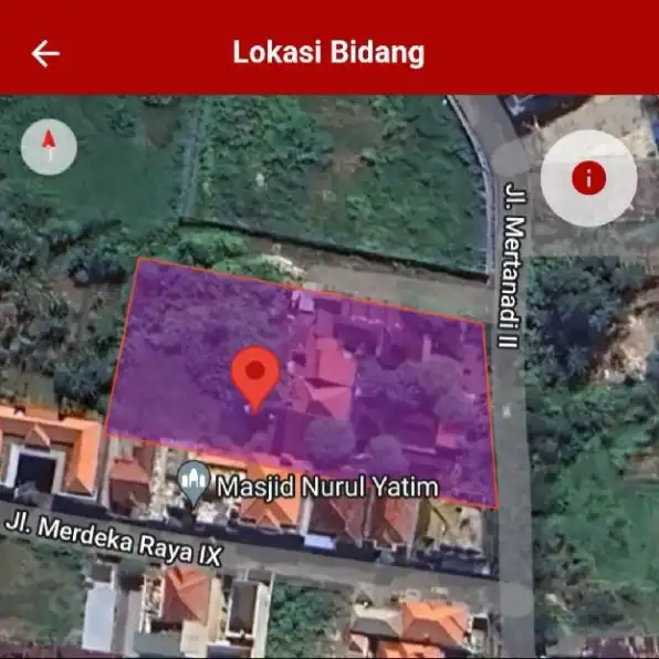 Tanah 33,54 are, Jl. Merthanadi Belakang RS Siloam Sunsetroad Kuta