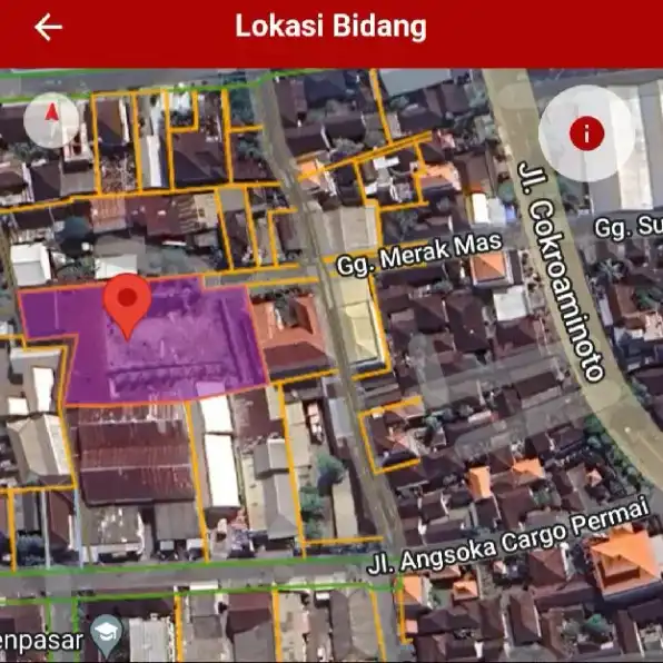 Dijual 19,65 are, Jl. Cokroaminoto Gg. Merak Mas Br. Batur Ubung Denpasar