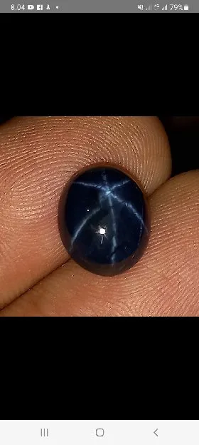 natural royal blue sapphire star 5.60ct
