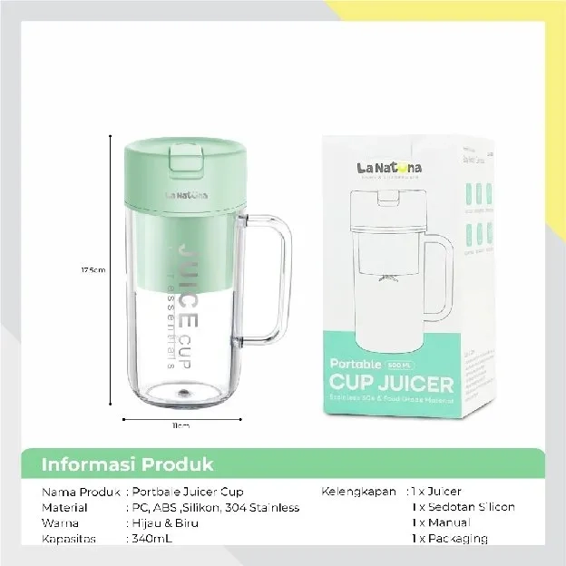 Blender Portable CRUSHER JUICER Mini + Sedotan Juicer Personal Size USB Rechargeable Mini Mixer