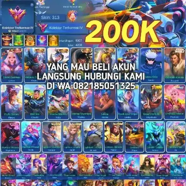 Jual akun Mobile legends Hargaa Murah amanah dan terpercaya