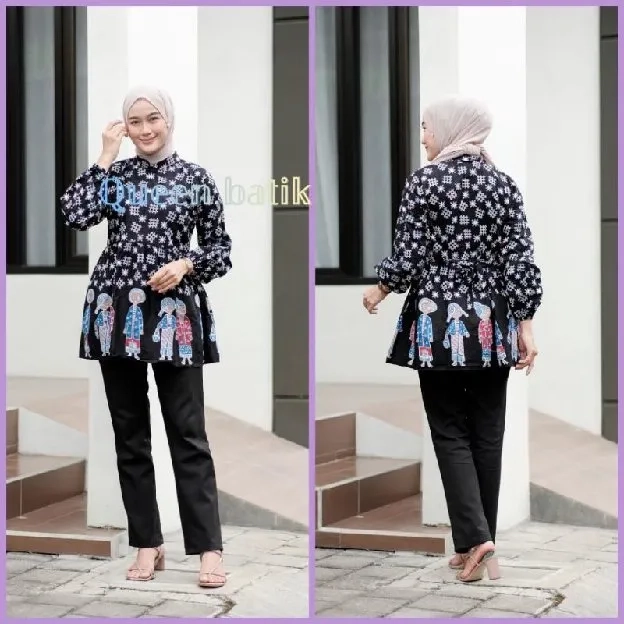 Bluse Batik wanita Kemeja batik wanita modern Baju batik wanita modern