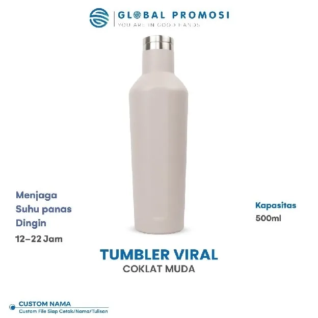 Tumbler Custom Viral Stainless Laser Grafir Souvenir/Promosi Murah Cetak Nama/Logo/Karakter