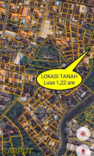 Dijual 1,22 are, Jl. Gn. Andakasa Gg. Matahari Padangsambian Denpasar