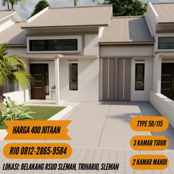 Rumah Minimalis Siap Bangun Lokasi Nyaman Ramai dan Strategis di Belakang RSUD Sleman