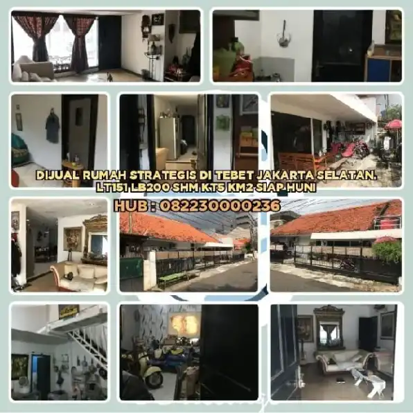 DIJUAL RUMAH DI TEBET JAKARTA SELATAN.LT151 LB200 SHM KT5 KM2 SIAP HUNI. H: 082230000236>>