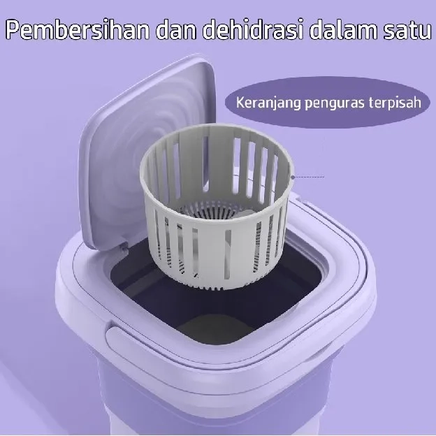 Mesin Cuci Mini Portable 2 Tabung 8L Mesin Cuci Lipat Otomatis Mesin Pengering Pakaian Sterilisasi C