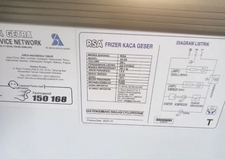 Cuci gudang New RSA Sliding Flat Freezer XS-320 Garansi