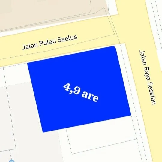 Dijual 4,9 are, Jl. Raya Sesetan HOOK Pulau Saelus Pedungan Denpasar Selatan