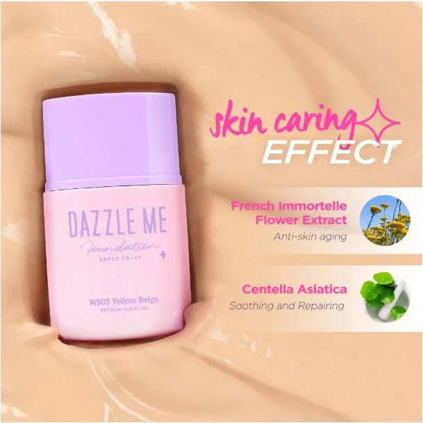 【Best Selling】DAZZLE ME Day by Day Foundation - Full Coverage Oil control Long Lasting Makeup SPF 25