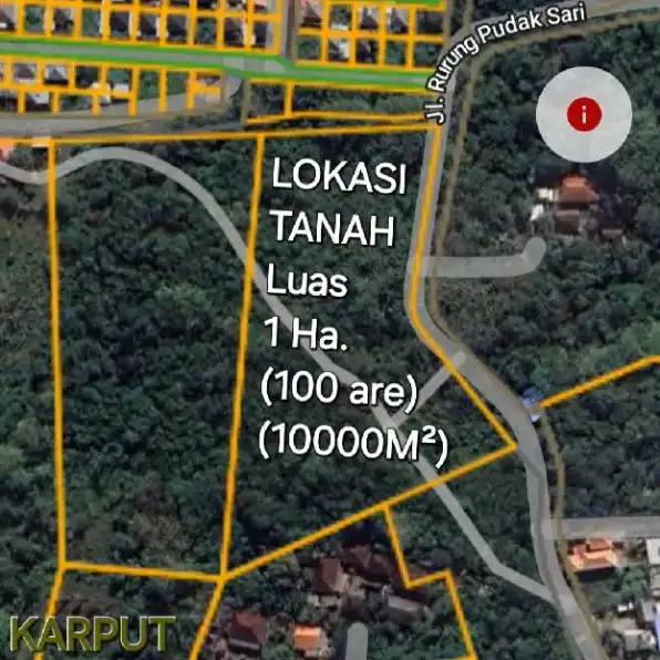 Dijual 1 Ha. Jl. Rurung Pudak Sari Dharmawangsa Benoa Kutuh Kuta Selatan