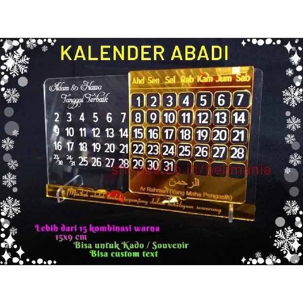 SOUVENIR PERNIKAHAN KALENDER ABADI SOUVENIR KALENDER SEPANJANG MASA HADIAH ULANG TAHUN KADO MURAH