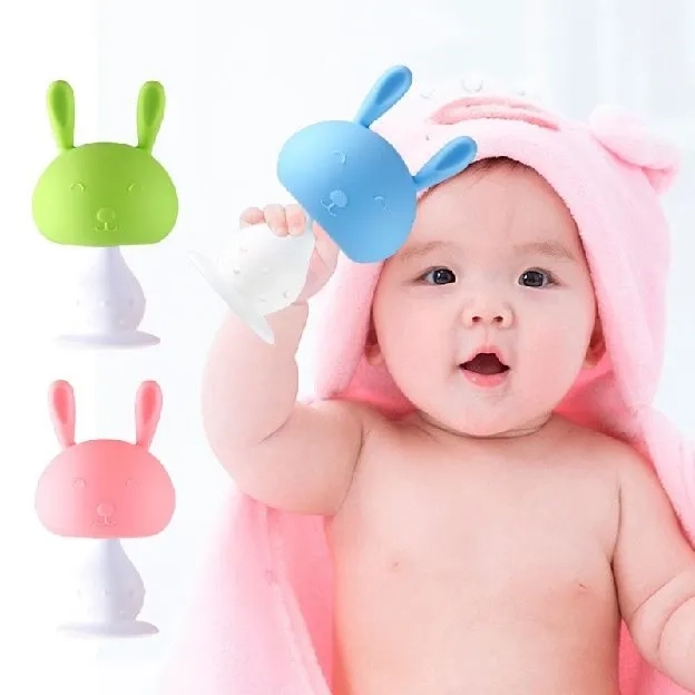 Teether bayi Mushroom/Mainan gigitan bayi bahan silikon/Teether silikon kelinci/Mainan gigitan bayi