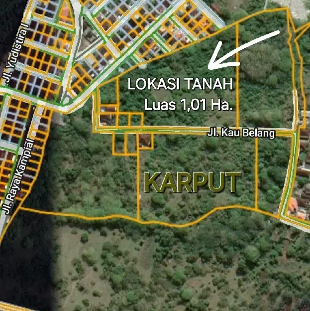 Dijual 1,01 Ha, Jl. Kau Belang Raya Kampial Benoa Kuta Selatan