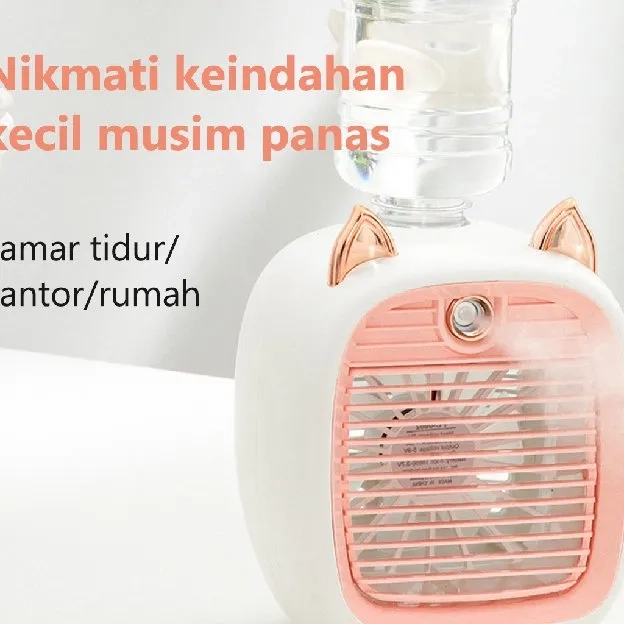 Little fox Portable Fan，USB Air Cooler Mini AC Cooler Portable AC Energy Fan Cooler Semprot Multifun