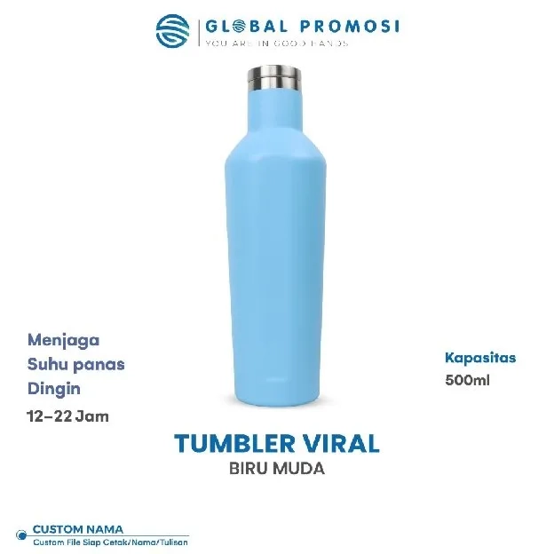 Tumbler Custom Viral Stainless Laser Grafir Souvenir/Promosi Murah Cetak Nama/Logo/Karakter