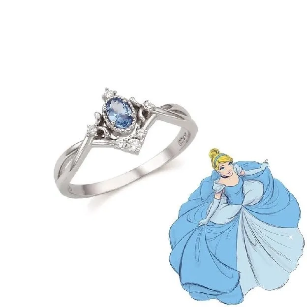 Cincin Batu Permata Mutiara / Cincin Disney Princess Wanita Adjustable