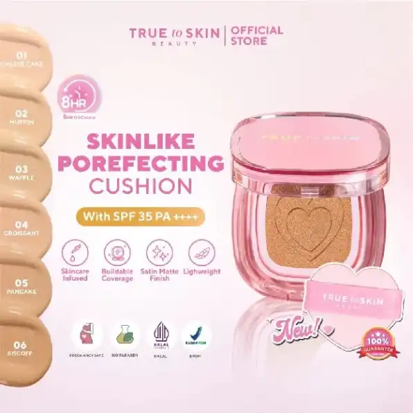 True to Skin - Skinlike Porefecting Cushion SPF 35 PA++++ Medium to High Coverage Satin Matte Finish