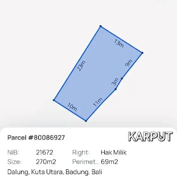 Dijual 2,7 are, Jl. Cepaka Utama Grand Srikandi Mansion Dalung Kuta Utara