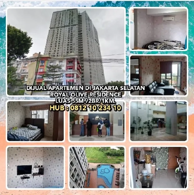 DIJUAL APARTEMEN DI JAKARTA SELATAN.ROYAL OLIVE RESIDENCE. L55m²/2BR/1KM.H:0812 10 234 10