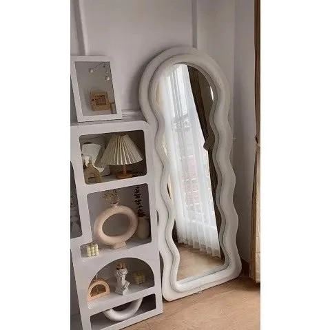 Cermin Aesthetic / Cermin Estetik / Irregular Wavy Mirror / Standing Mirror Aesthetic / Standing Mir