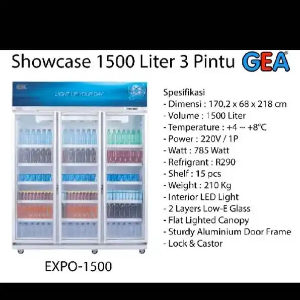 showcase 3 pintu ukuran besar rak15