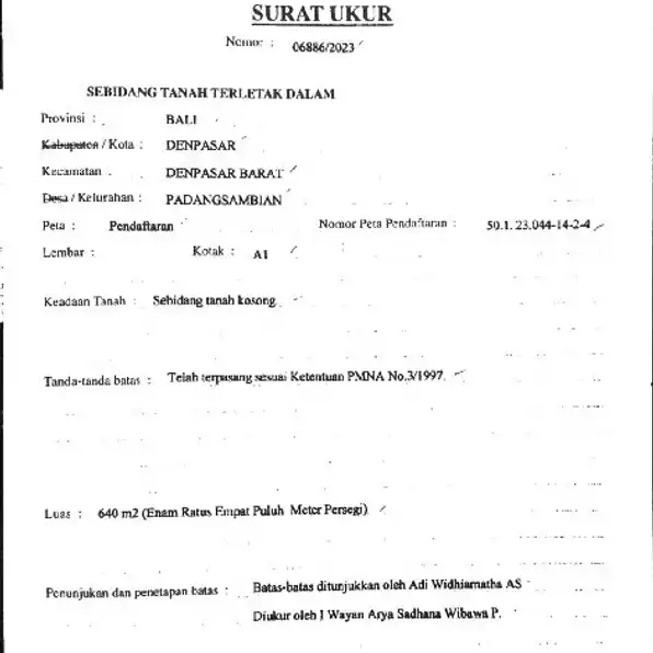 Dijual 6,4 are, Jl. Gn. Andakasa Belakang Satelindo Penamparan Gatsu Barat Denpasar