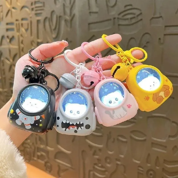 Gantungan Kunci Backpack/Cat Keychain/Cat Karakter Keychain With Night Lamp/Multifungsi Astronot Cut