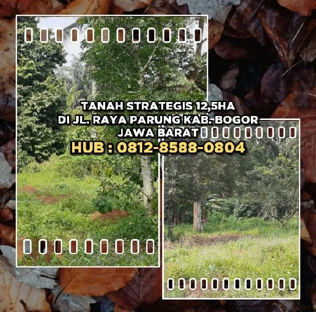 TANAH STRATEGIS 12,5HA DI JALAN RAYA PARUNG KABUPATEN BOGOR JAWA BARAT.H: 081285880804>> 