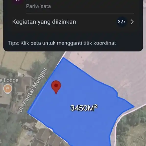 Dijual 34,5 are, Jl. Raya Pantai Munggu Pantai Seseh Mengwi Badung