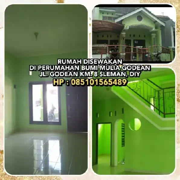 RUMAH DISEWAKAN DI PERUMAHAN BUMI MULIA GODEAN JL. GODEAN KM. 8 SLEMAN, DIY. LT75 LB110 KT4 KM2.