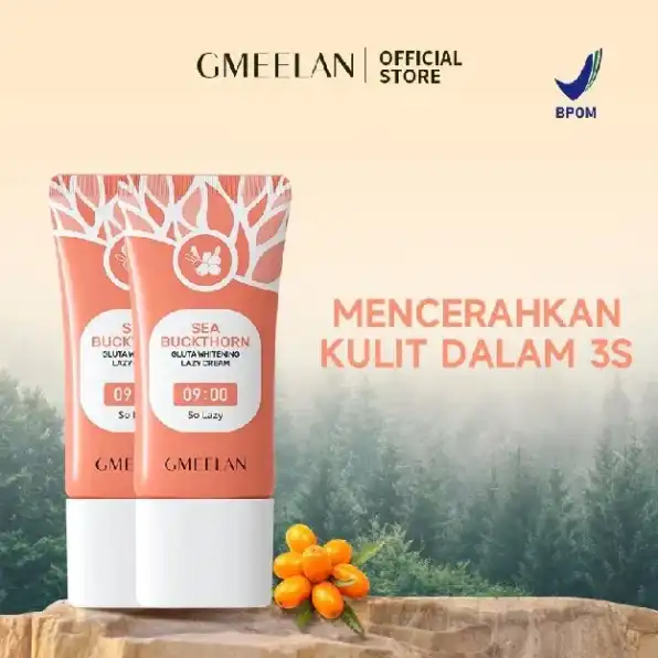 GMEELAN Krim Pemutih Wajah Moisturizer 30g Niacinamide Gluta Whitening Lazy Cream Pelembab Wajah