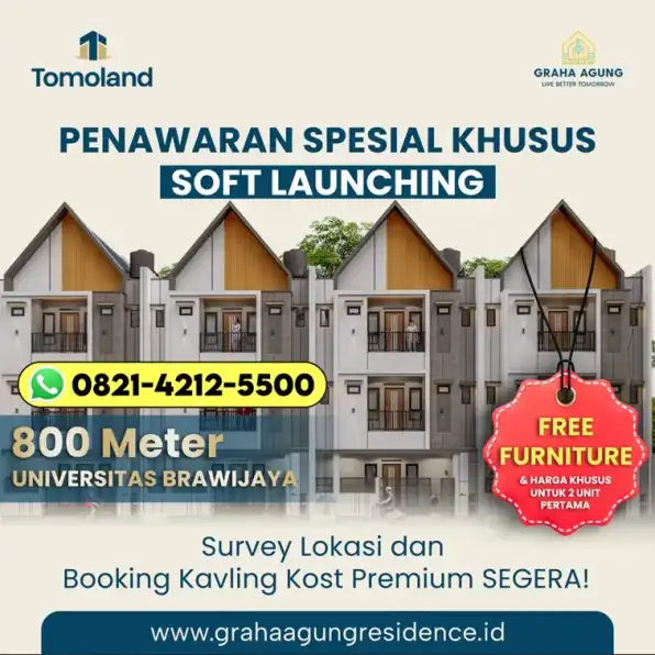 Jual Rumah Kost Malang Dekat Kampus UB UIN dan UMM di Pusat Kota