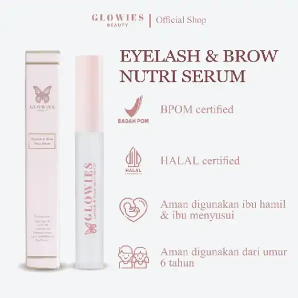 GLOWIES BEAUTY Double Applicator Eyelash & Brow Nutri Serum | Serum Penumbuh Alis dan Bulu Mata 4 ml